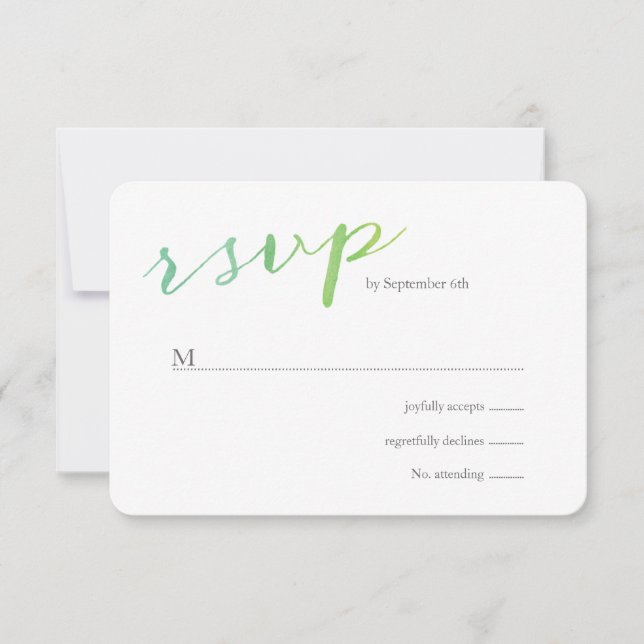 Pure Love Watercolor Wedding RSVP / White Back (Front)