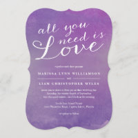 Pure Love Watercolor Wedding / Violet Purple