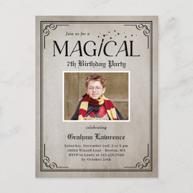 Pure Magic Birthday Halloween Invitation Postcard (Front)