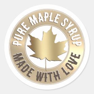 Pure Maple Syrup Label Sugarmaker’s Name Gold Leaf