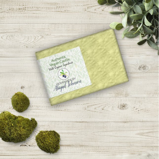 Pure Olive Oil Handmade Homemade Soap Scrub Label (Creator Uploaded)