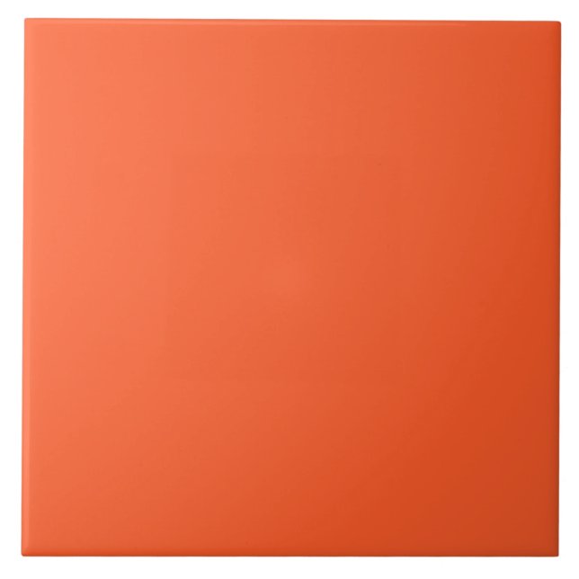 Pure Orange Ceramic Tile. Tile (Front)