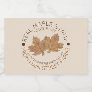 Pure Organic Maple Sugar Syrup Candy Leaf Leaves Food Label