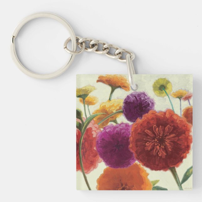 Pure Palette Zinnias Key Ring (Front)