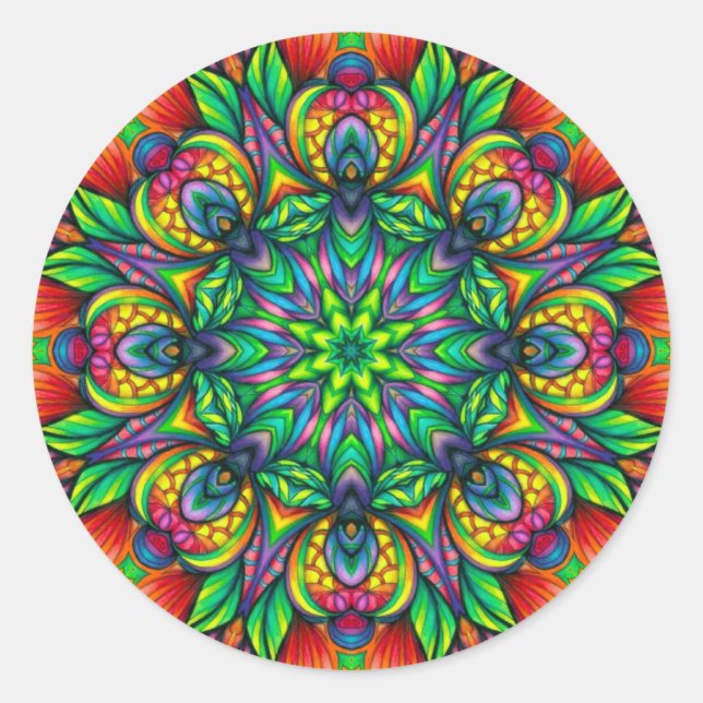 Pure Paradise Mandala   Classic Round Sticker (Front)