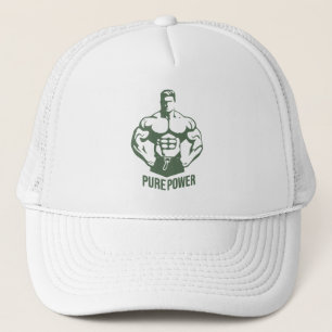 Pure Power Bodybuilding Graphic - Silhouette Gym Trucker Hat