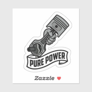 Pure Power Piston Biker Hand Motorcycle Vinyl