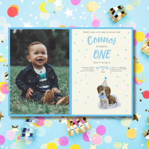 Pure Puppy    Basset Hund Birthday Boy Invitation