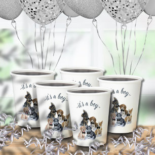 Pure Puppy   Black Tie Elegant Cute Baby Shower Paper Cups