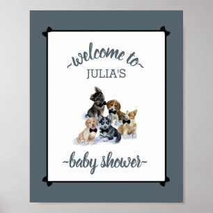 Pure Puppy   Elegant Baby Shower Welcome Sign