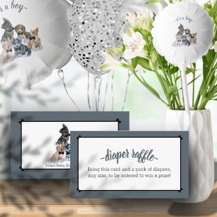 Pure Puppy   Elegant Diaper Raffle Baby Shower Enclosure Card