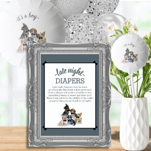 Pure Puppy   Late Night Diapers Baby Shower Game Poster