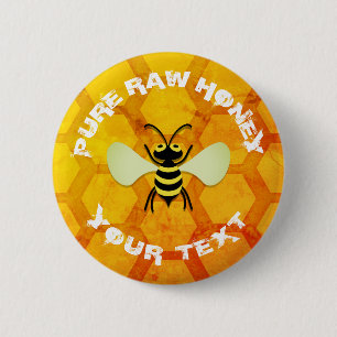 Pure Raw Honey 6 Cm Round Badge
