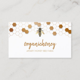 Pure Raw Honey Bee Apiary Honeycomb Business Card