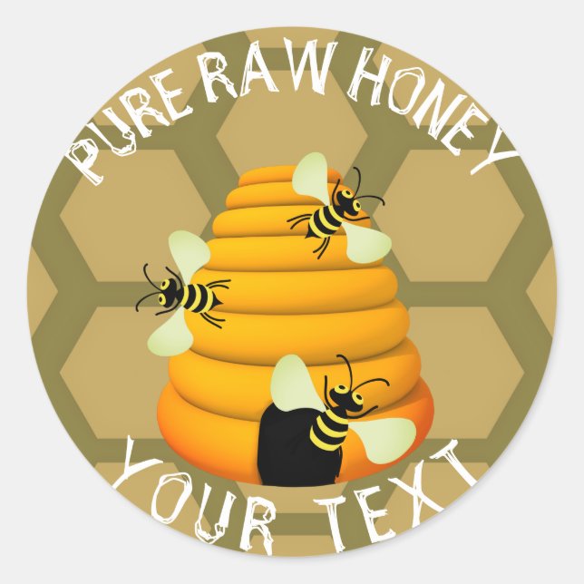 Pure Raw Honey Classic Round Sticker (Front)