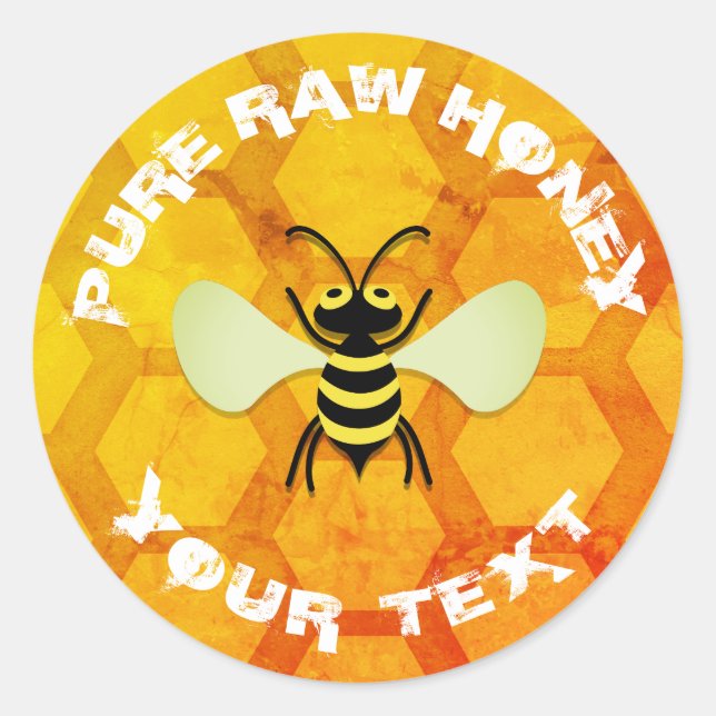 Pure Raw Honey Classic Round Sticker (Front)