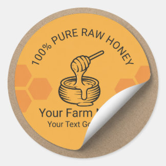 Pure Raw Honey Farm Label