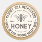 Pure Raw Honey Label Kraft French Bee