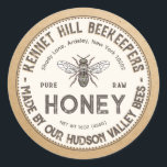 Pure Raw Honey Label Kraft French Bee<br><div class="desc">Vintage French honey bee illustration on an ivory and ‘kraft' paper background. Personalise with your apiary name, product (honey), net weight, and location. Additional space for contact info or “unfiltered, local, hand bottled, US grade A or B, etc. Not sure of your honey net weight? There's a list of common...</div>