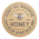 Pure Raw Honey Label Kraft French Bee