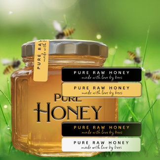 PURE RAW HONEY MADE WITH LOVE BY BEES MINI LABEL