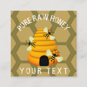Pure Raw Honey Square Business Card