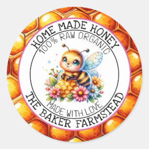 Pure Raw Organic Honey Made with Love Food Labels