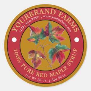 Pure Red Maple Syrup Label Template
