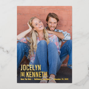 Pure Simplicity REAL FOIL Save The Date Card