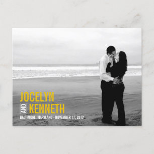 Pure Simplicity Save The Date Postcard - Mustard