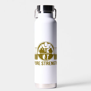 Pure Strength Powerlifting Logo – Gold Edition Gym Water Bottle