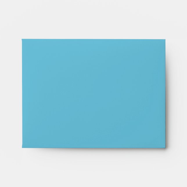 Pure Teal Blue Linen RSVP Envelopes (Front)