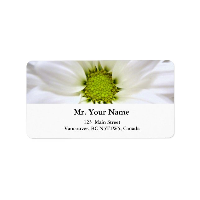pure white daisy flower label (Front)