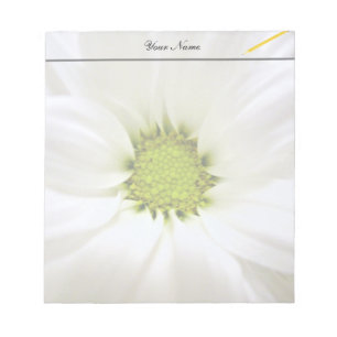pure white daisy flower notepad