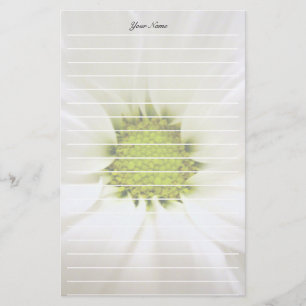 pure white daisy flower stationery