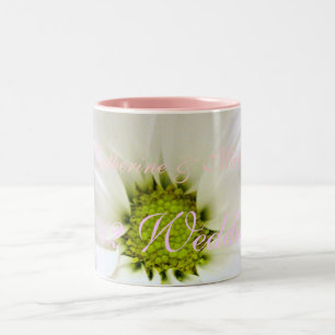 pure white daisy flower wedding Two-Tone coffee mug