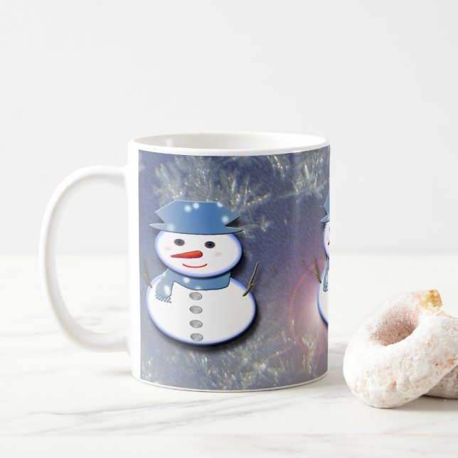 Pure White Snowman Coffee Mug (With Donut)