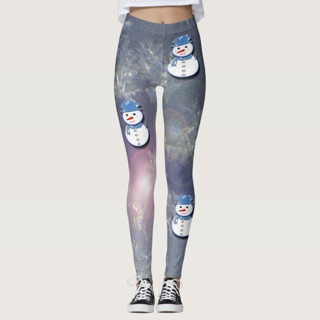 Pure White Snowman Leggings (Front)