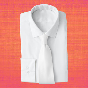 Pure White Solid Colour Tie