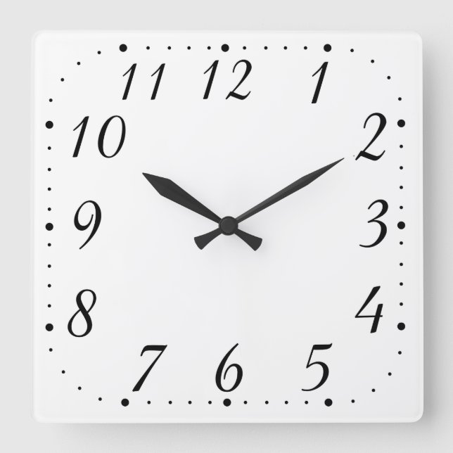 Pure White Square Clock (Front)