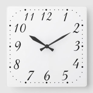 Pure White Square Clock