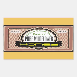 Pure Wildflower Customised Honey Jar Rectangular Sticker