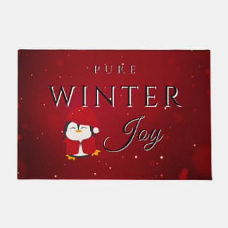 Pure Winter Joy with Penguin Doormat