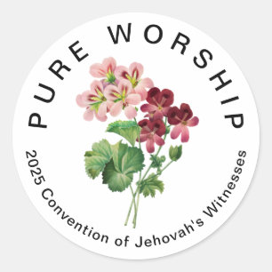 Pure Worship 2025 Convention   JW Classic Round Sticker