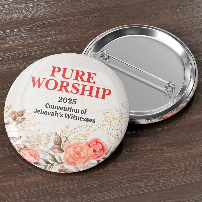 Pure Worship 2025 Convention JW Gifts 6 Cm Round Badge (Creator Uploaded)