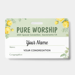 Pure Worship 2025 Special Convention   JW Name  ID Badge