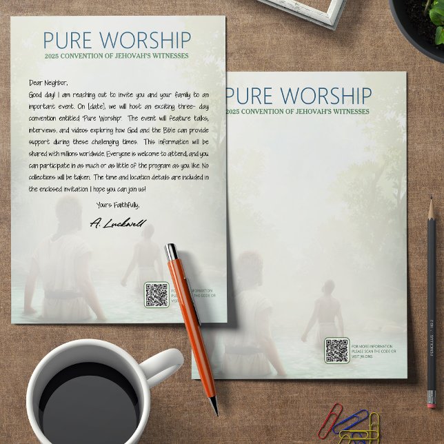 Pure Worship JW 2025 Custom Letter Writing Custom Letterhead (Creator Uploaded)