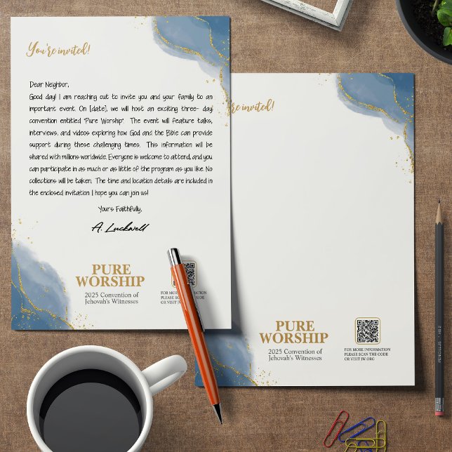 Pure Worship JW 2025 Custom Letter Writing Custom Letterhead (Creator Uploaded)