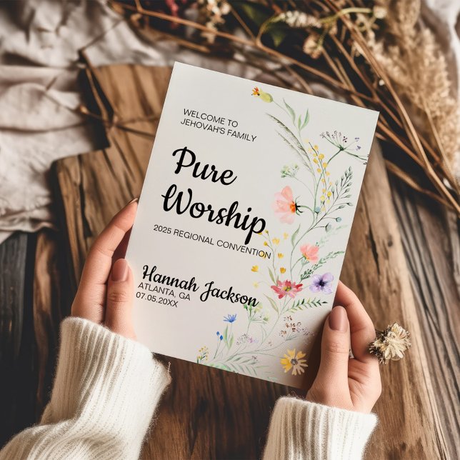 Pure Worship JW Baptism with Spring Flowers Card (Creator Uploaded)