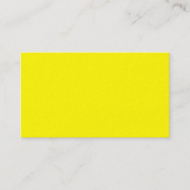 Pure Yellow - Neon Lemon Bright Template Blank Business Card (Front)